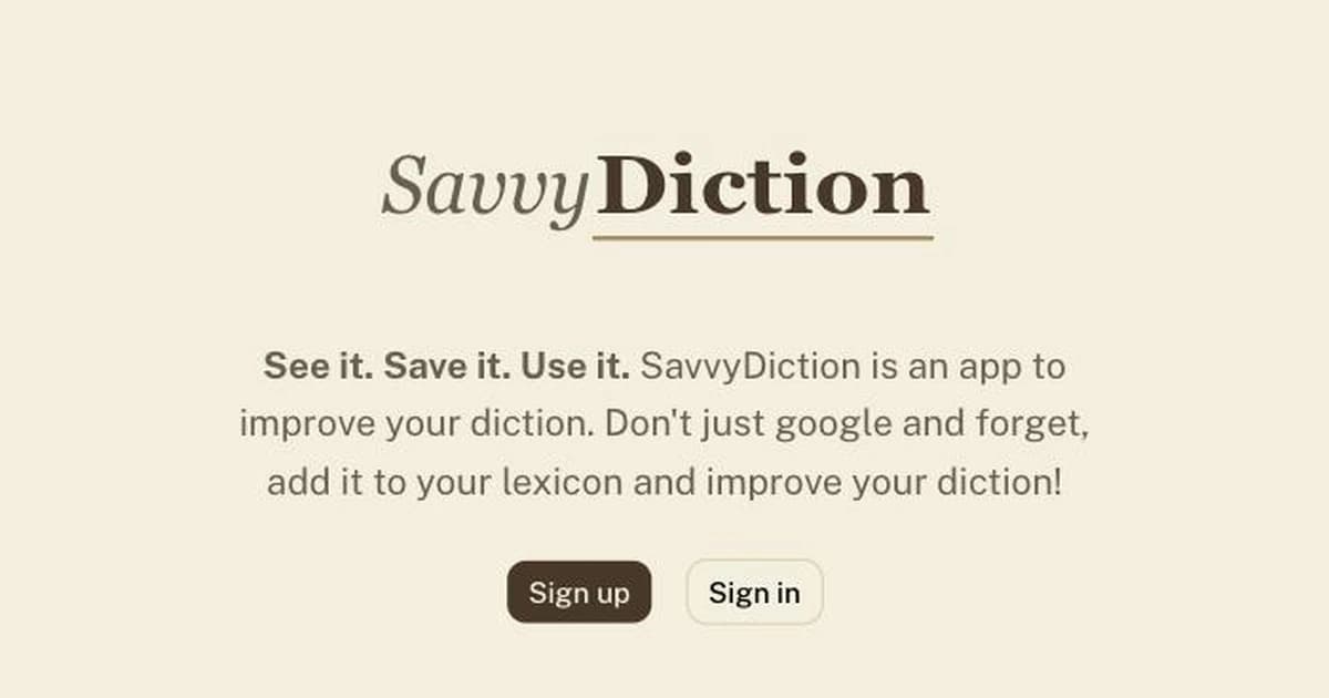 SavvyDiction Website Screenshot